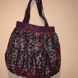 Giant funky purple print bag purse